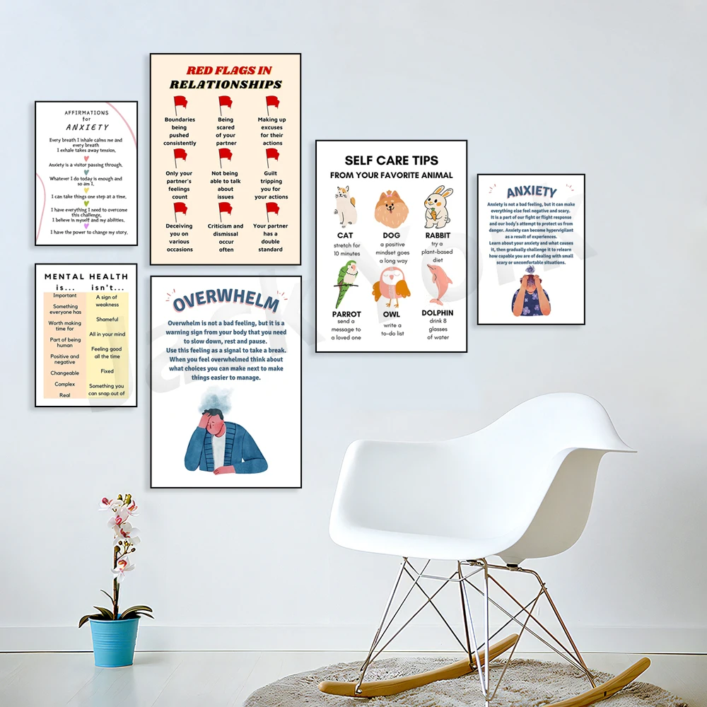 디지털 포스터, 자기 사랑, 셀프 케어 프린트, 건강  - Health Wellness Poster 리뷰 및 가격
