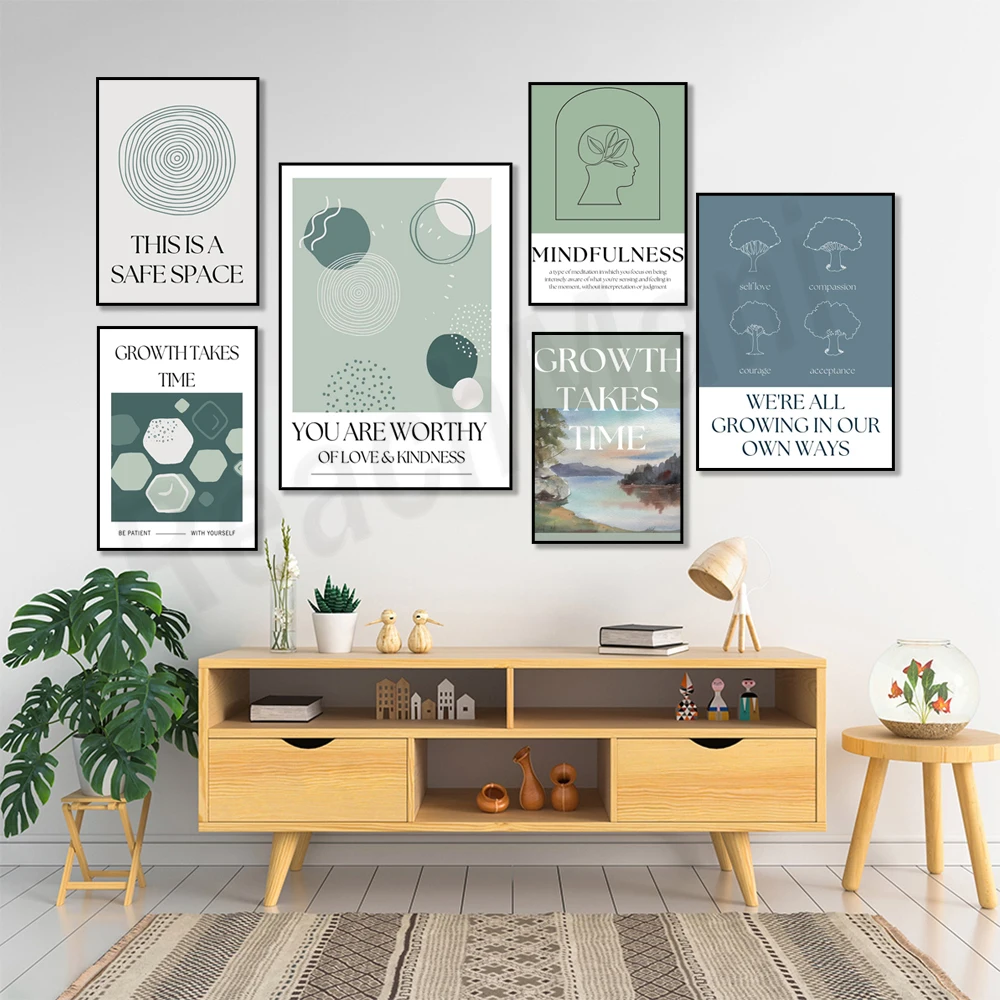 마인드풀니스 프린트, 안전한 공간 포스터, 심플한 세이 - Health Wellness Poster 리뷰 및 가격